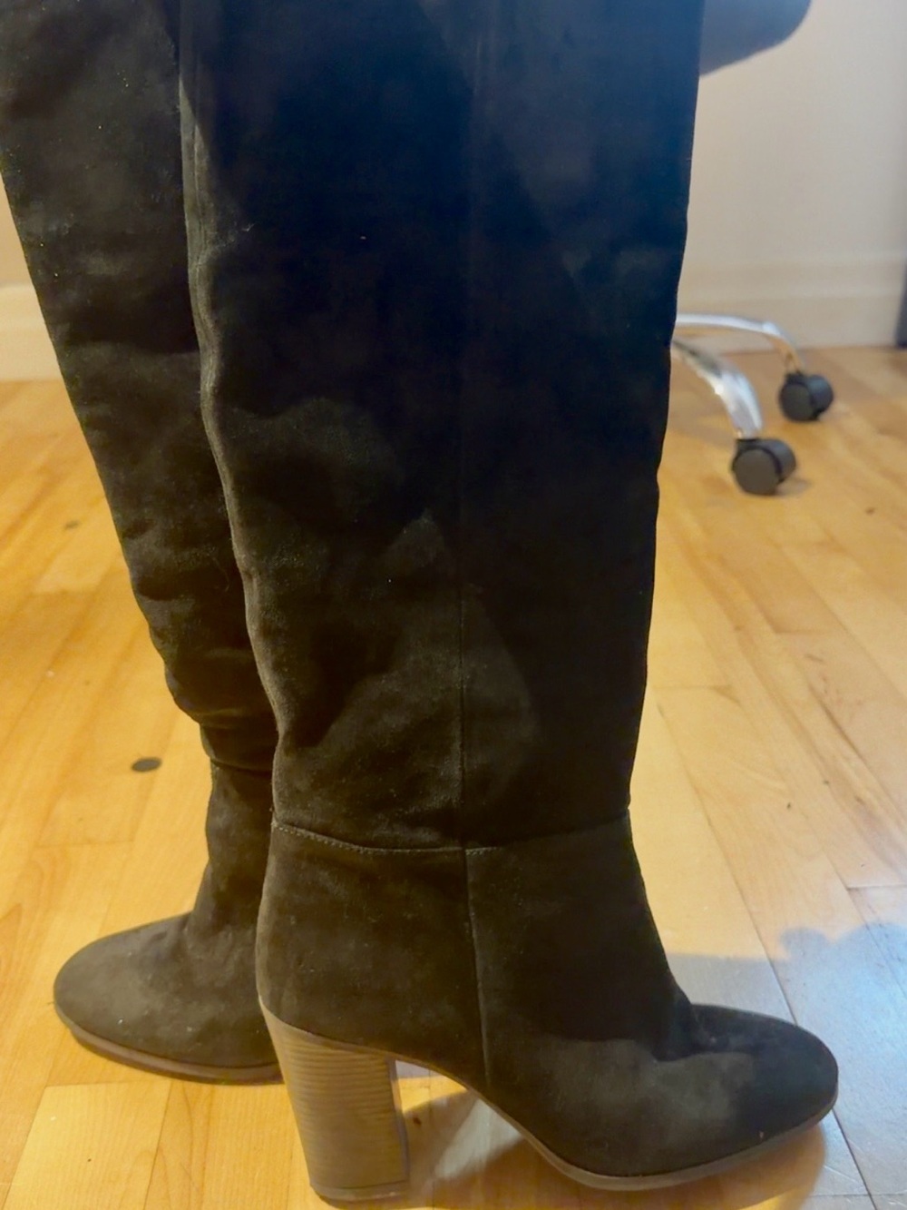 Aldo suede knee-high black boots